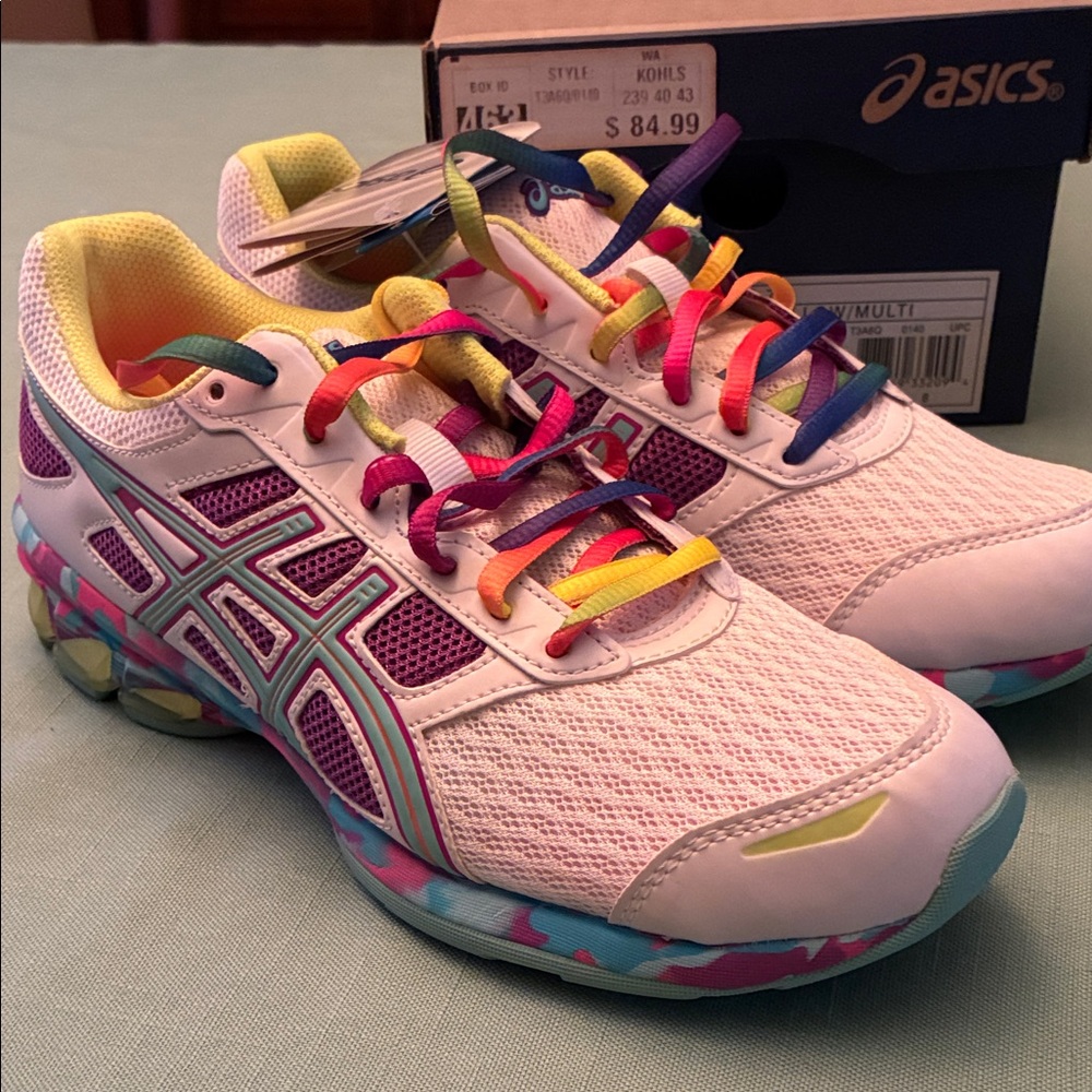 Asics Gel Frantic 7: White/Flash Yellow Women's Running Shoes size 8 NWT